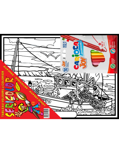 La pêche en mer. Tableau à colorier Sericolor®...