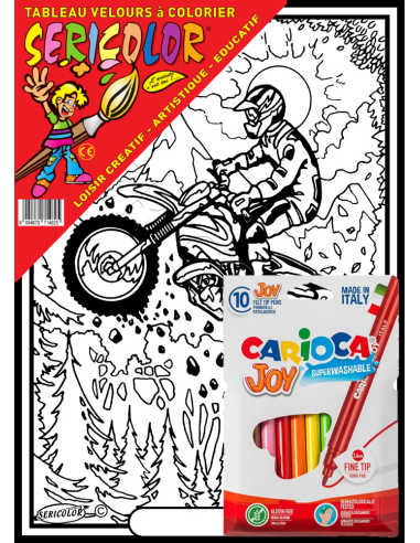 La moto cross. Tableau à colorier Sericolor®...
