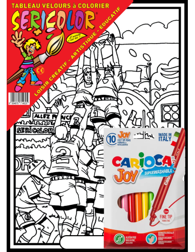 Le rugby. Tableau à colorier Sericolor® avec...