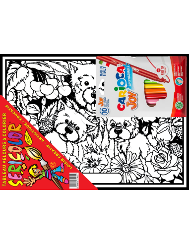 Les 3 chiens. Tableau à colorier Sericolor®...