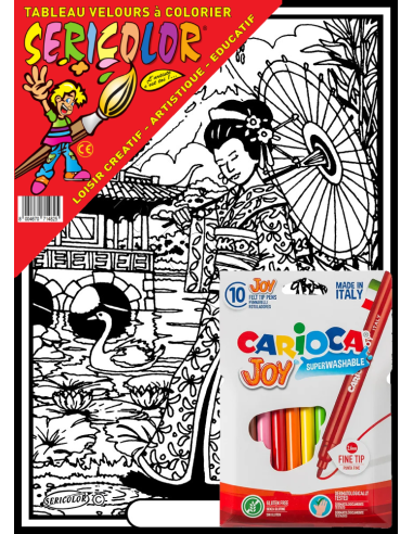 Une geisha au Japon. Tableau à colorier...