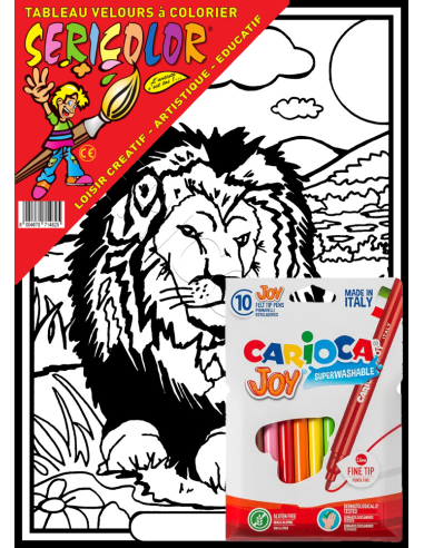 Le lion. Tableau à colorier Sericolor® avec...