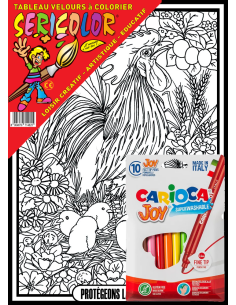 Le coq et ses poussins. Tableau à colorier Sericolor®... 2