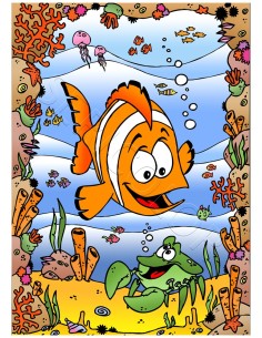 Le poisson clown. Tableau à colorier Sericolor® avec...
