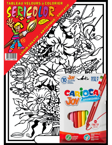 Le bouquet de fleurs. Tableau à colorier...