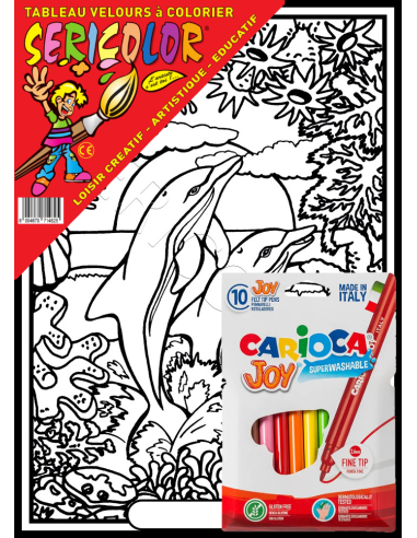 Les 2 dauphins. Tableau à colorier Sericolor®...