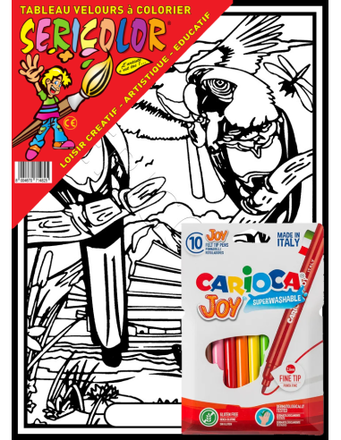 Les perroquets au bord de la rivière. Tableau à...