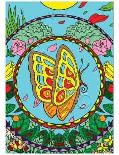 Le mandala du papillon. Tableau à colorier Sericolor®...