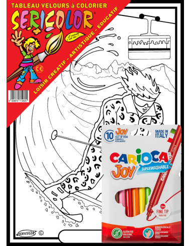 La skieuse. Tableau à colorier Sericolor® avec...