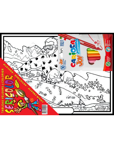 Le surf des neiges. Tableau à colorier...