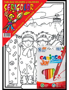 Les enfants au ski. Tableau à colorier Sericolor® avec... 2