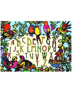 L'alphabet des oiseaux. Tableau à colorier Sericolor®...
