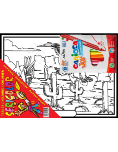 Les 2 aigles. Tableau à colorier Sericolor® avec contours... 2