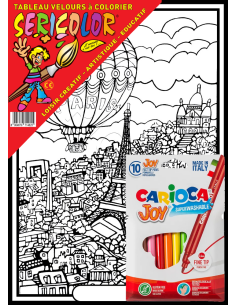 Paris en montgolfière. Tableau à colorier Sericolor® avec... 2