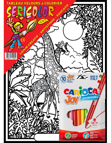 Les girafes. Tableau à colorier Sericolor® avec...