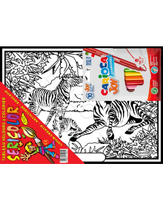 Les zèbres. Tableau à colorier Sericolor® avec contours... 2