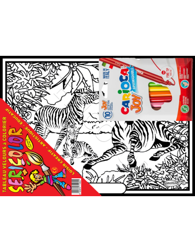 Les zèbres. Tableau à colorier Sericolor® avec...