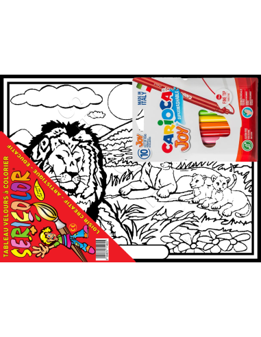La famille Lion. Tableau à colorier Sericolor®...
