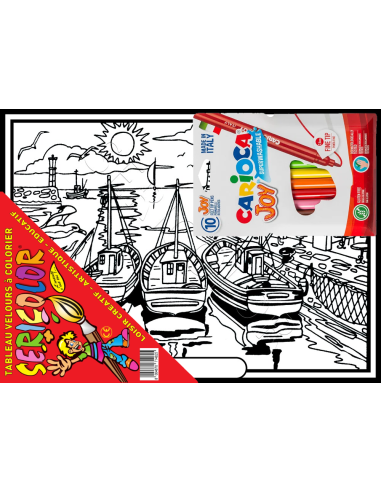 Le port de pêche. Tableau à colorier Sericolor®...