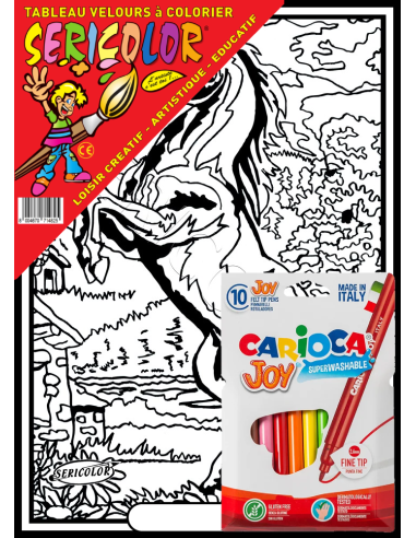 Le cheval cabré. Tableau à colorier Sericolor®...