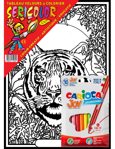 Le tigre. Tableau à colorier Sericolor® avec...