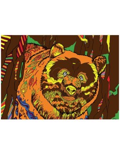 L'ours par Gregory. Tableau à colorier Sericolor® avec...