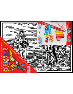 L'angelus de Millet. Tableau à colorier Sericolor® avec... 2