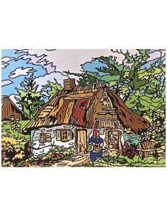 La chaumière de Van Gogh. Tableau à colorier Sericolor®...