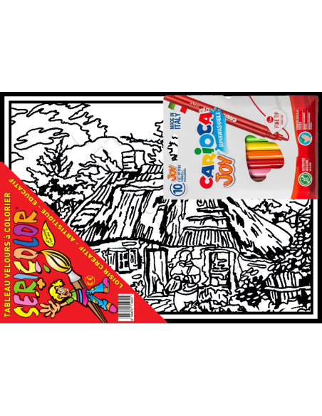 La chaumière de Van Gogh. Tableau à colorier Sericolor® avec contours relief en velours