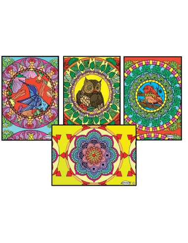 Le pocket des mandalas. Tableau à colorier Sericolor® avec contours relief en velours