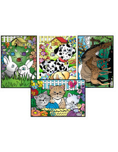 Le pocket des animaux. Tableau à colorier Sericolor® avec...