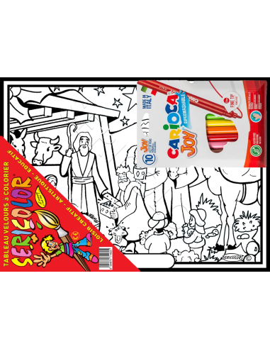 La Crèche. Tableau à colorier Sericolor® avec...